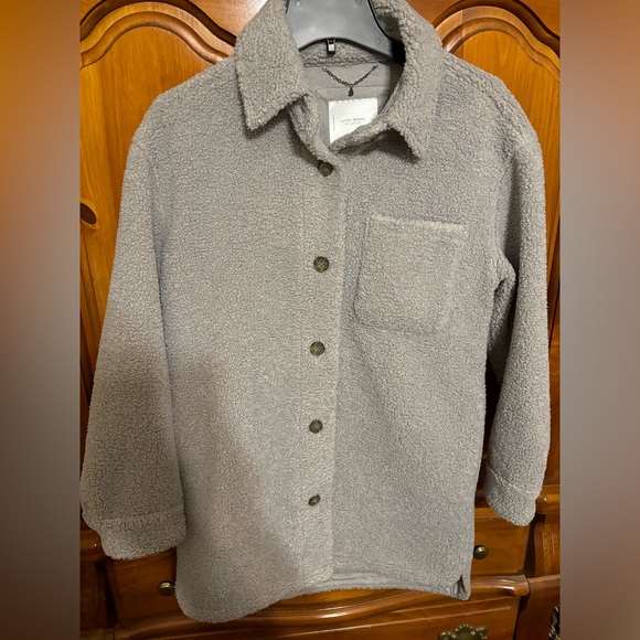 Lucky Brand Jackets & Blazers - Lucky brand grey Sherpa shacket new